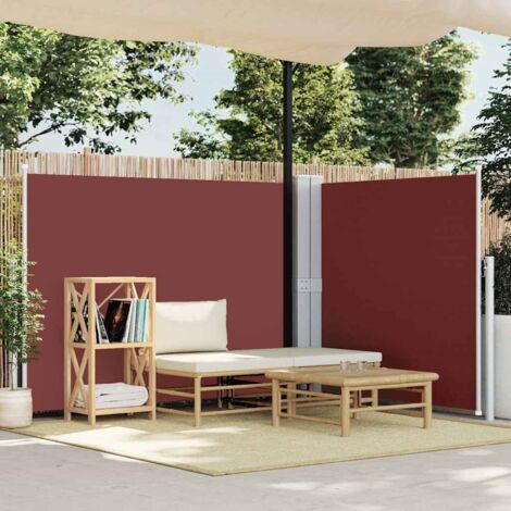 Toldo lateral retráctil marrón 140x600 cm