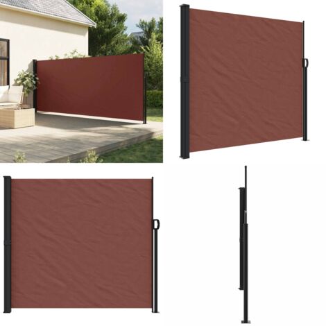 Toldo lateral retráctil marrón 180x300 cm - Toldo retráctil - Toldo de jardín
