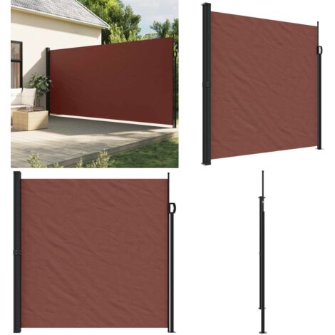 Toldo lateral retráctil marrón 200x500 cm - Toldo retráctil - Toldo de jardín