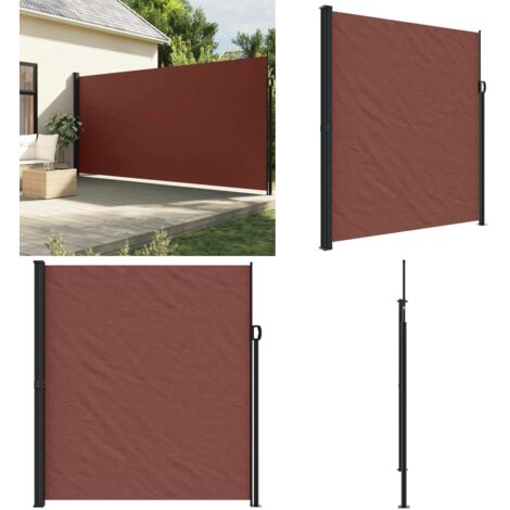 Toldo lateral retráctil marrón 220x500 cm - Toldo retráctil - Toldo de jardín