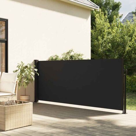 Toldo lateral retráctil negro 100x300 cm