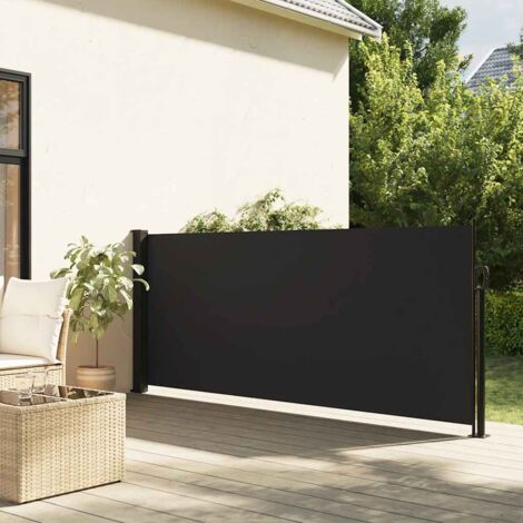 Toldo lateral retráctil negro 120x500 cm