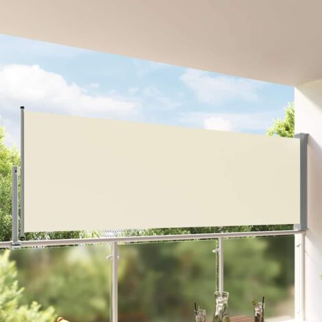 Toldo lateral retráctil para patio 120x300 cm crema