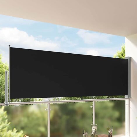Toldo lateral retráctil para patio 120x300 cm negro