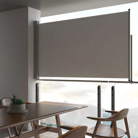 Toldo lateral retráctil para patio 140x300 cm gris vidaXL