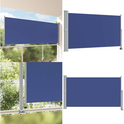 Toldo lateral retráctil para patio azul 140x300 cm - Toldo retráctil - Toldo para terraza