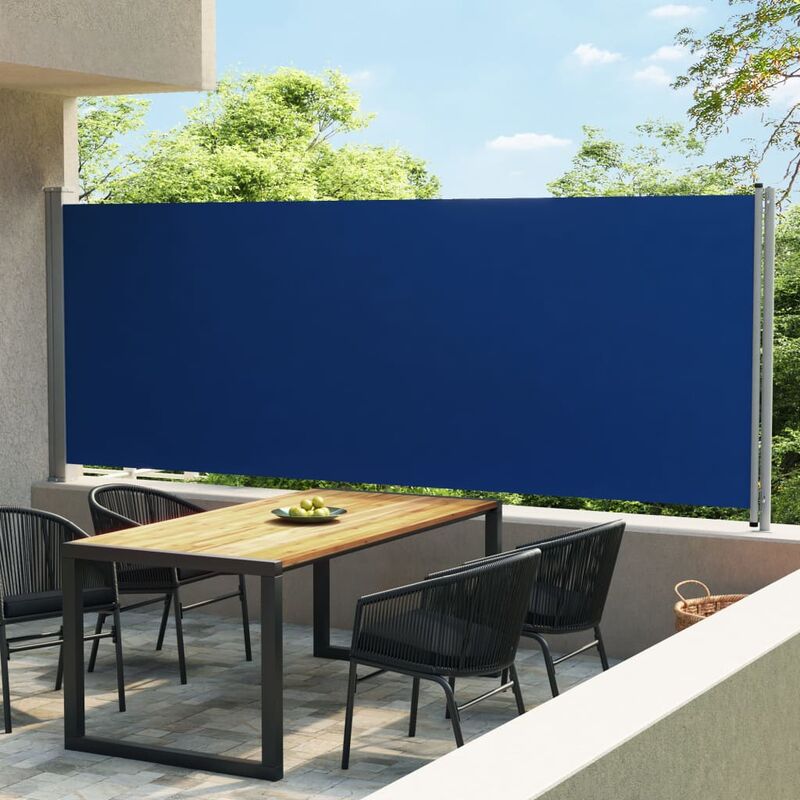 

Toldo lateral retráctil para patio azul 600x170 cm