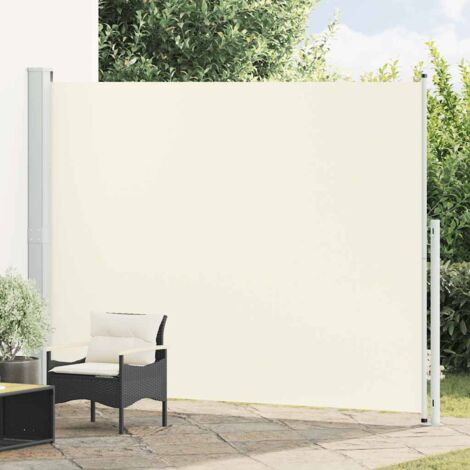 Toldo lateral retráctil para patio color crema 220x300 cm