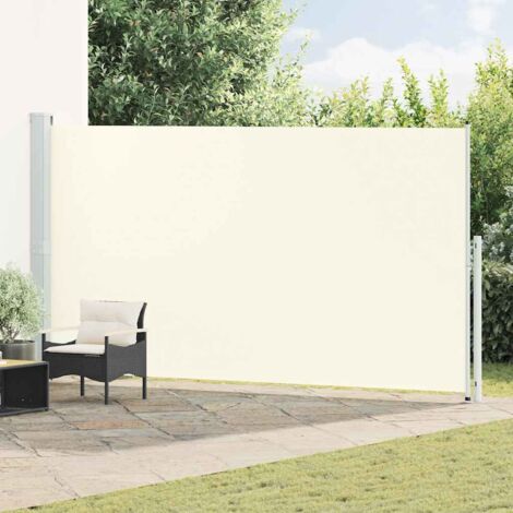 Toldo lateral retráctil para patio crema 200x500 cm