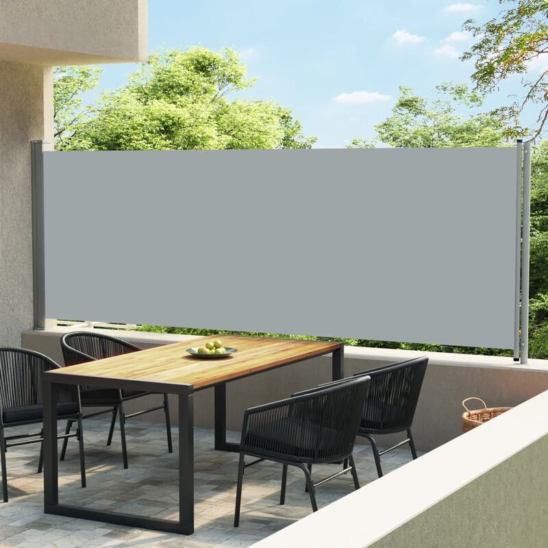 

Toldo lateral retráctil para patio gris 600x160 cm
