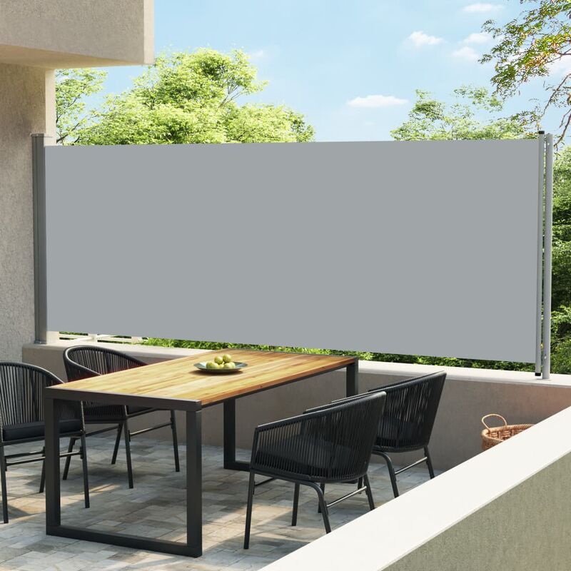 

Toldo lateral retráctil para patio gris 600x170 cm