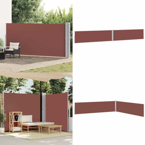 Toldo lateral retráctil para patio marrón 170x1200 cm - Toldo retráctil - Toldo para patio
