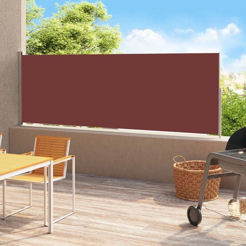 

Toldo lateral retráctil para patio marrón 180x500 cm