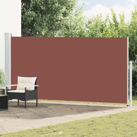 Toldo lateral retráctil para patio marrón 180x500 cm