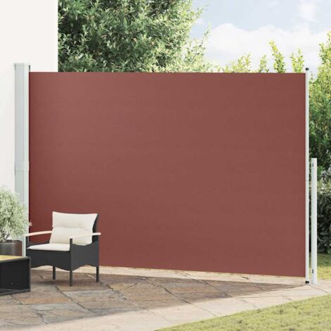 Toldo lateral retráctil para patio marrón 220x500 cm