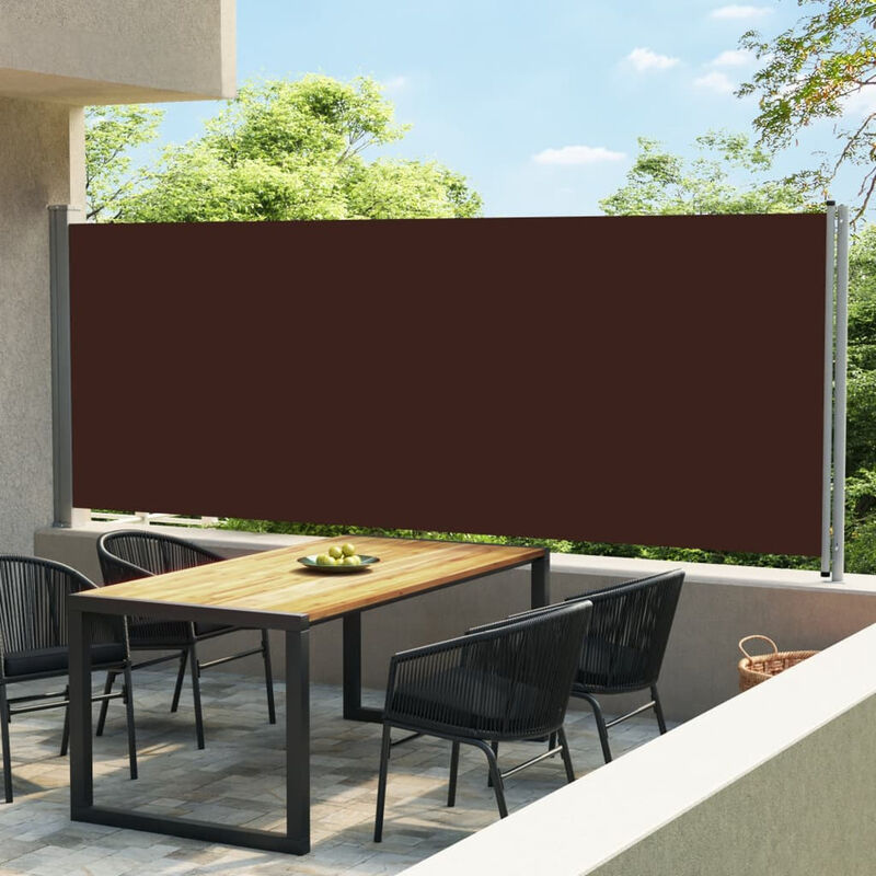 

Toldo lateral retractil para patio marron 600x170 cm