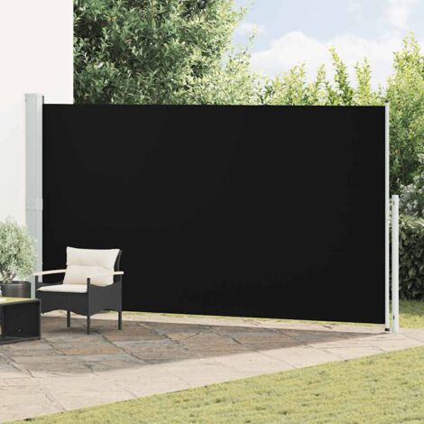 Toldo lateral retráctil para patio negro 200x500 cm