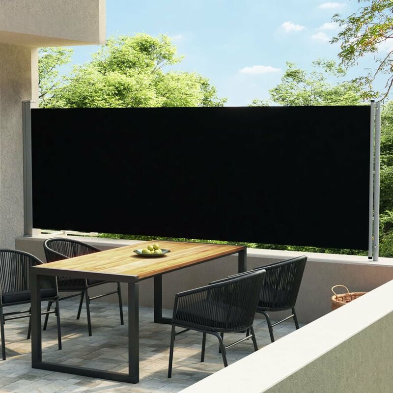 

Toldo lateral retractil para patio negro 600x160 cm