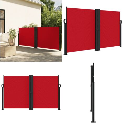 Toldo lateral retráctil rojo 140x1000 cm - Toldo retráctil - Toldo de jardín