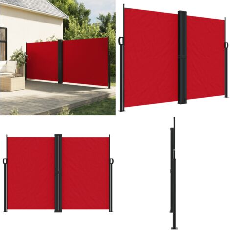 Toldo lateral retráctil rojo 180x1000 cm - Toldo retráctil - Toldo de jardín