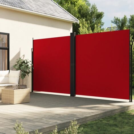 Toldo lateral retráctil rojo 200x600 cm vidaXL