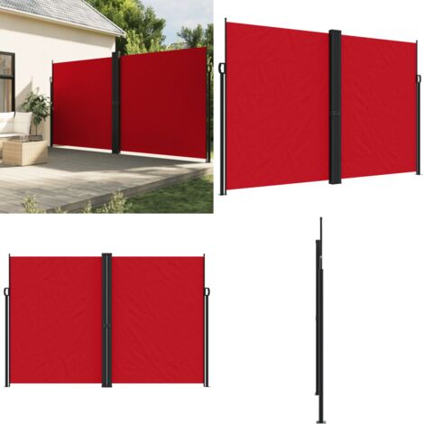 Toldo lateral retráctil rojo 220x1200 cm - Toldo retráctil - Toldo de jardín