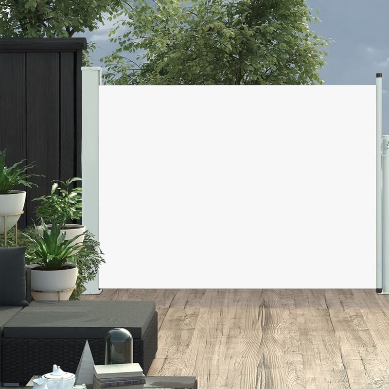 

Toldo lateral retráctil de jardín color crema 120x500 cm - Crema