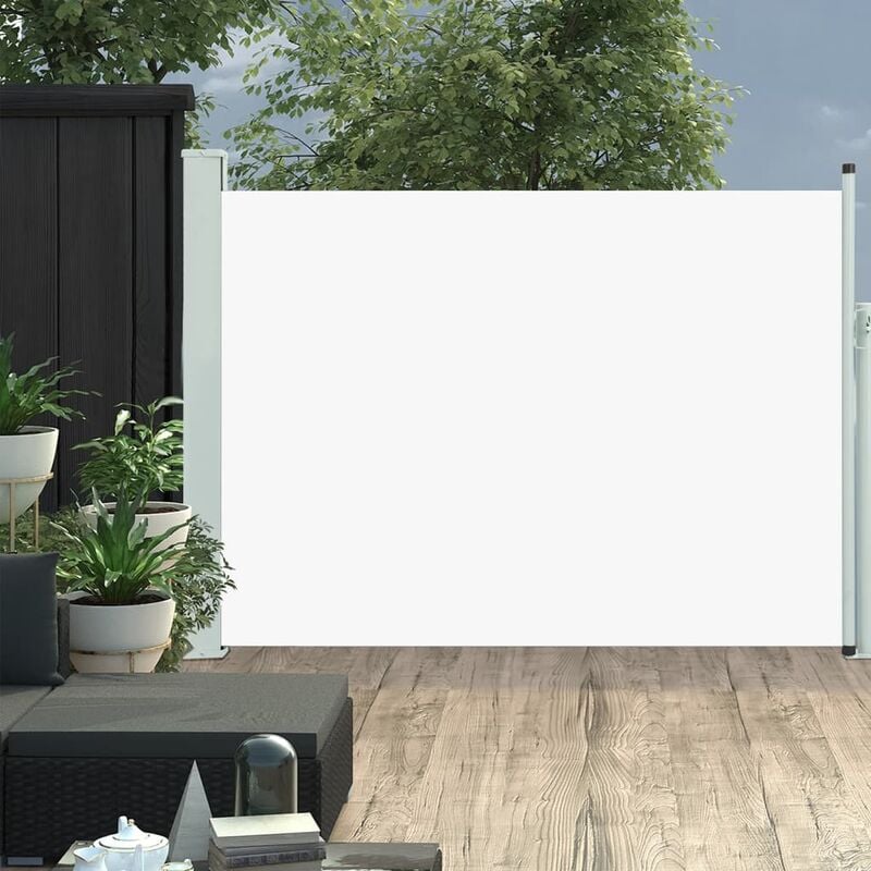 

Toldo lateral retráctil de jardín crema 100x500 cm - Crema