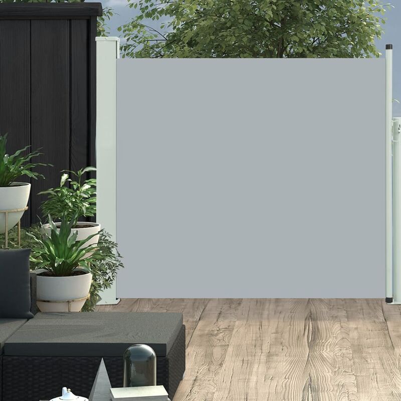 

Toldo lateral retráctil de jardín gris 100x300 cm - Gris