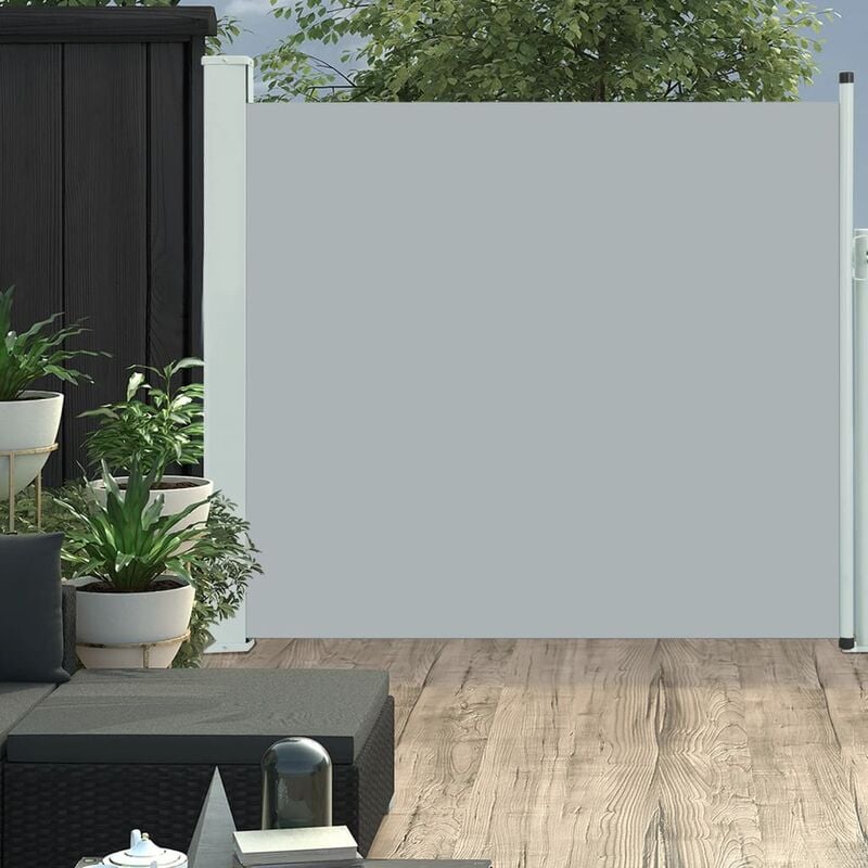 

Toldo lateral retráctil de jardín gris 170x300 cm - Gris