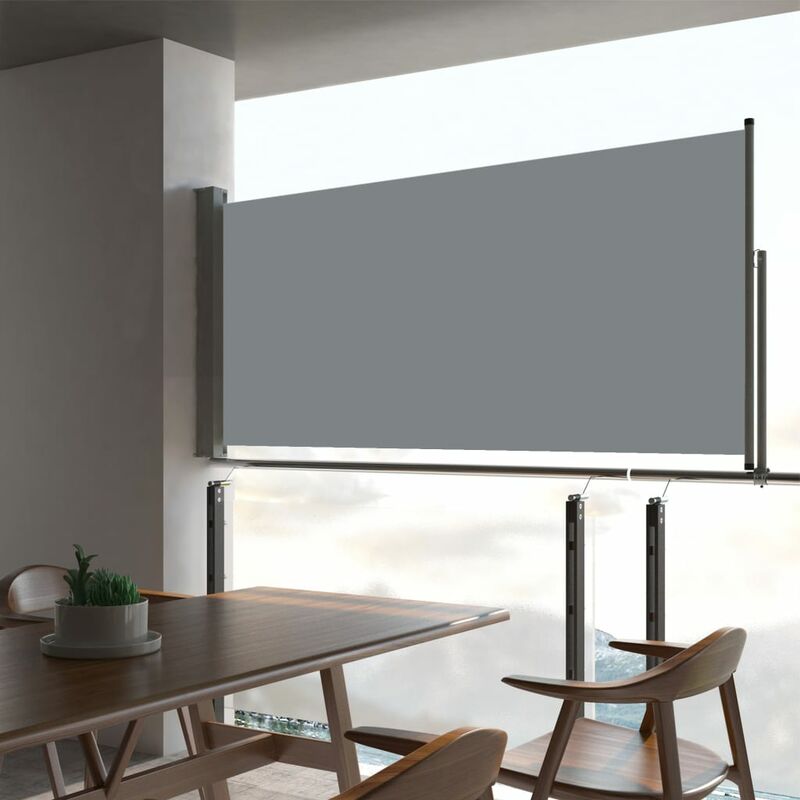 

Toldo lateral retráctil de jardín gris 60x300 cm - Gris