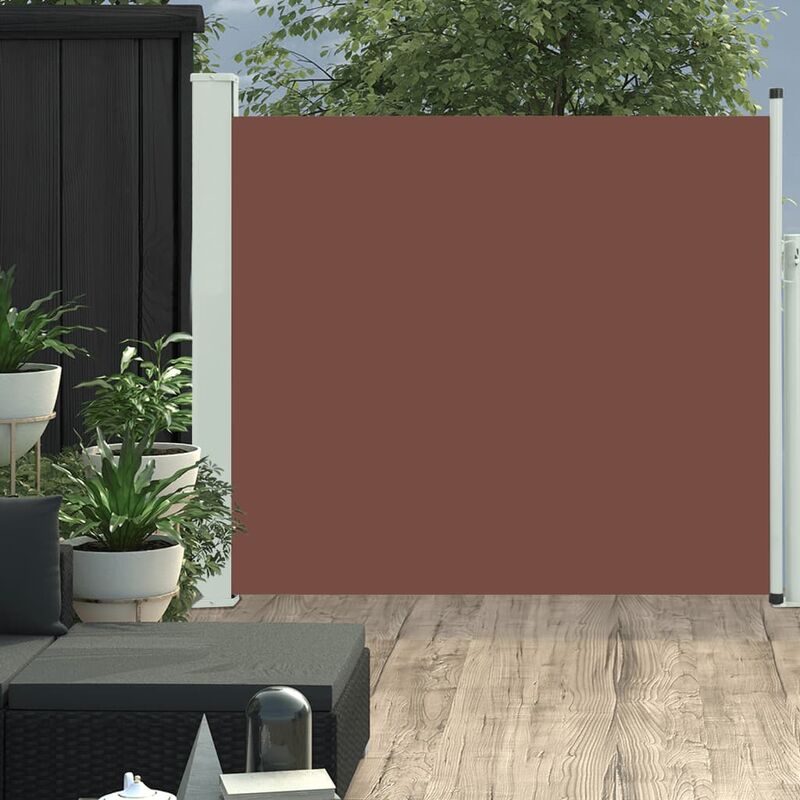 

Toldo lateral retráctil de jardín marrón 100x300 cm - Marrón