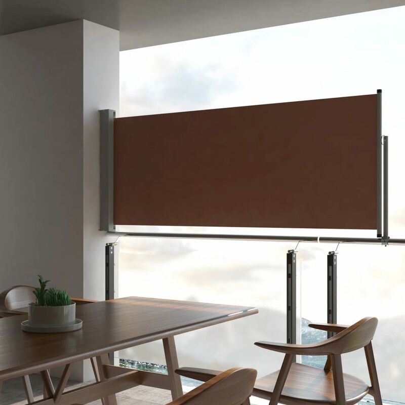 

Toldo lateral retráctil de jardín marrón 100x300 cm - Marrón