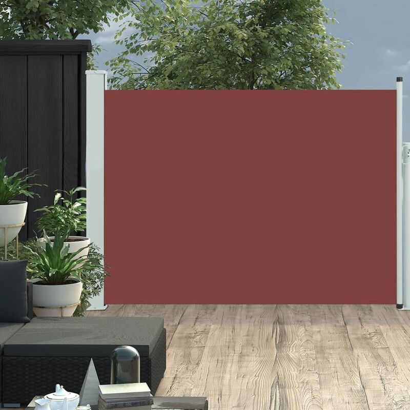 

Toldo lateral retráctil de jardín marrón 100x500 cm - Marrón