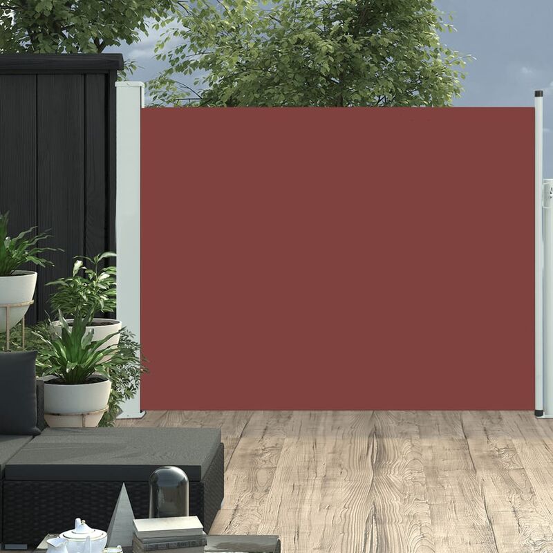 

Toldo lateral retráctil de jardín marrón 140x500 cm - Gris