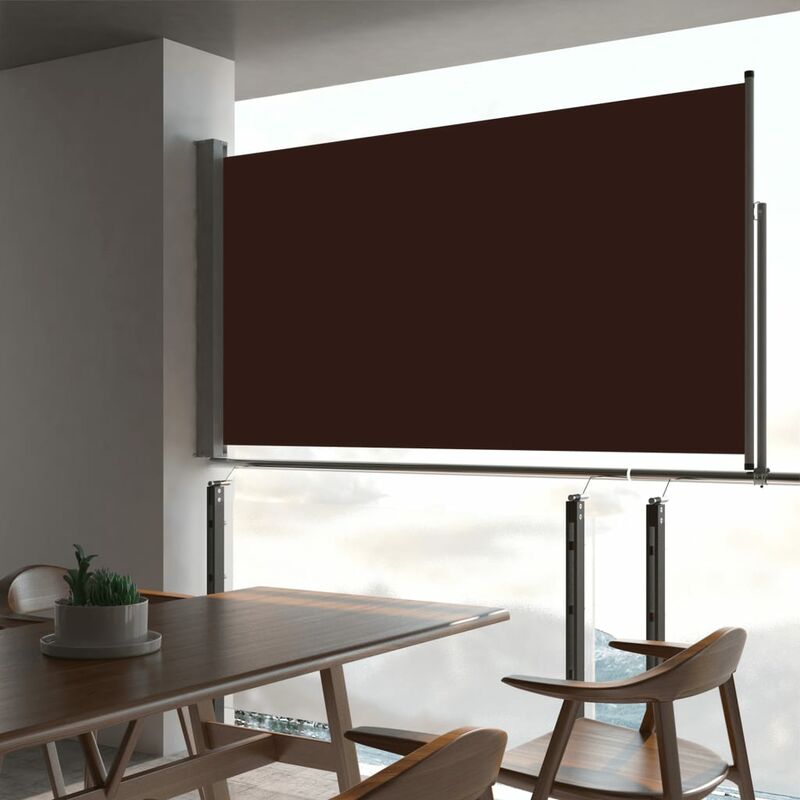 

Toldo lateral retráctil de jardín marrón 160x300 cm - Marrón