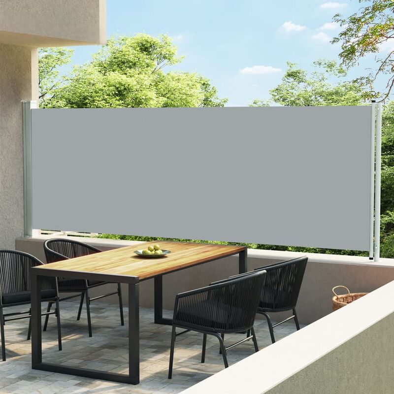 

Toldo lateral retráctil para patio gris 600x160 cm - Gris