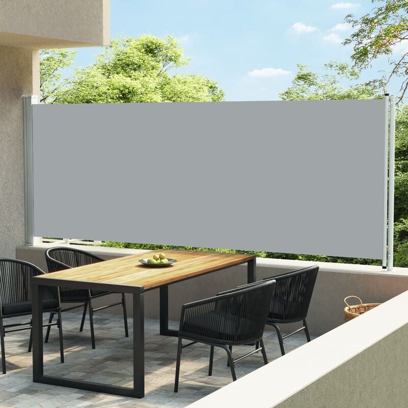 

Toldo lateral retráctil para patio gris 600x170 cm - Gris