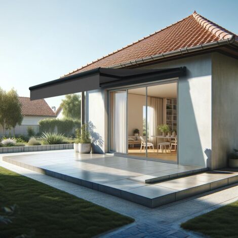 Toldo logia PALOS 3,00x2,00 M (Motorizada con Interruptor - Gris antracita estructurado RAL7016ST - Gris grafito)