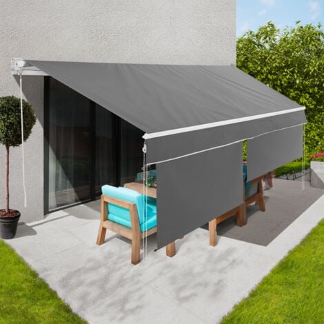 Toldo manual 4x3 M gris antracita con faldón H.1,50 M