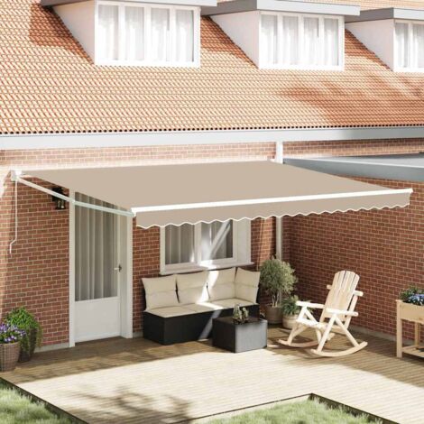 Toldo Manual Beige 45 x 3 m Poliester y metal