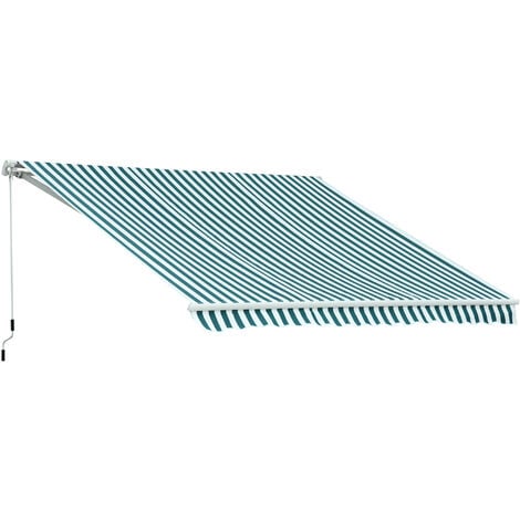 Toldo manual plegable de aluminio 295x250cm toldo manual retráctil ángulo ajustable con manivela para exterior balcón jardín terraza