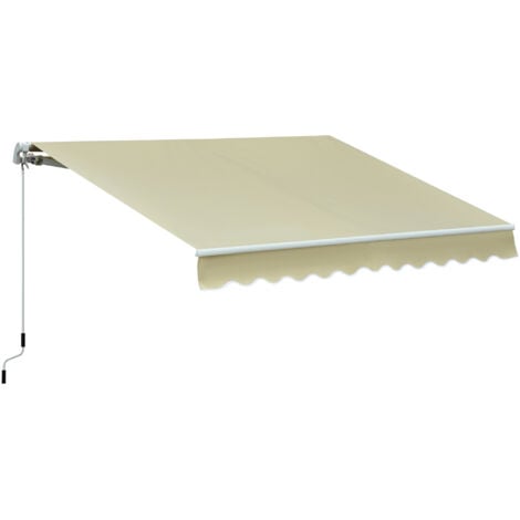 Toldo manual plegable de aluminio 295x250cm toldo manual retráctil ángulo ajustable con manivela para exterior balcón jardín terraza