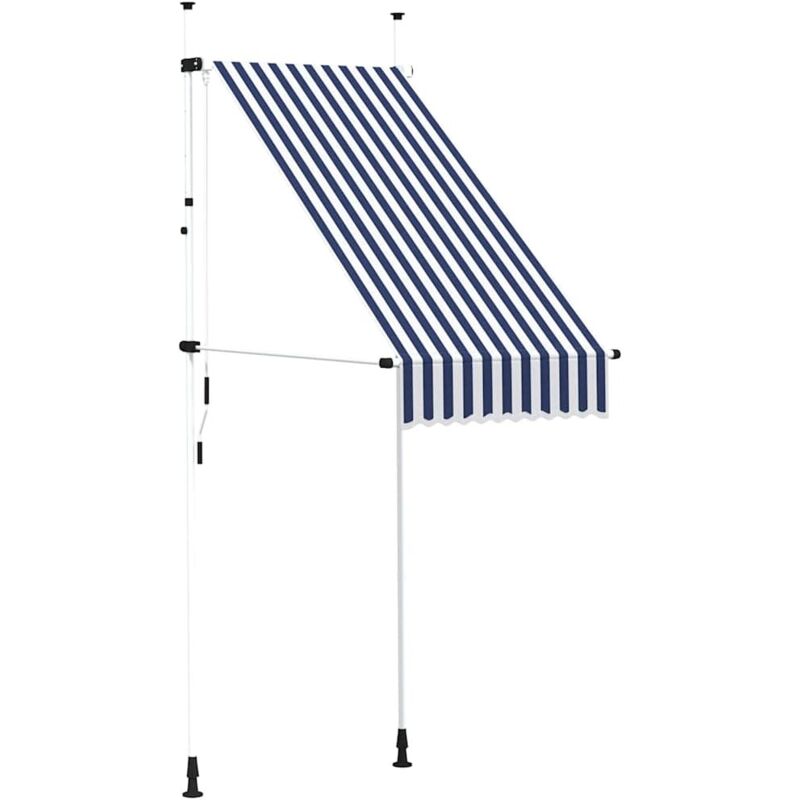 

Toldo manual retráctil 100 cm azul y blanco a rayas - Azul - Vidaxl