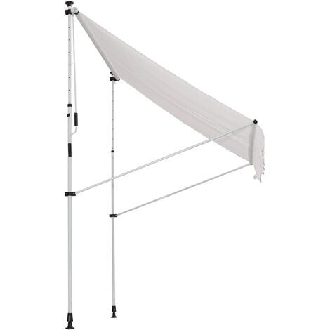 Toldo Manual Retráctil 200x150x170-280cm con Manivela para Terraza Balcón Blanco
