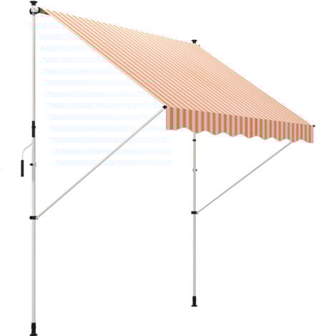 Toldo manual retráctil 300x150x170-280 cm toldo para balcón con altura ajustable manivela y protección solar para terraza jardín naranja