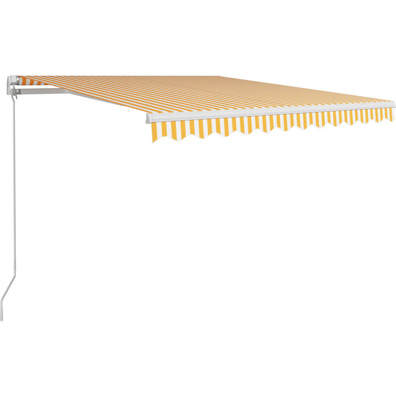 

vidaXL Toldo manual retráctil amarillo y blanco 300x250 cm - Amarillo