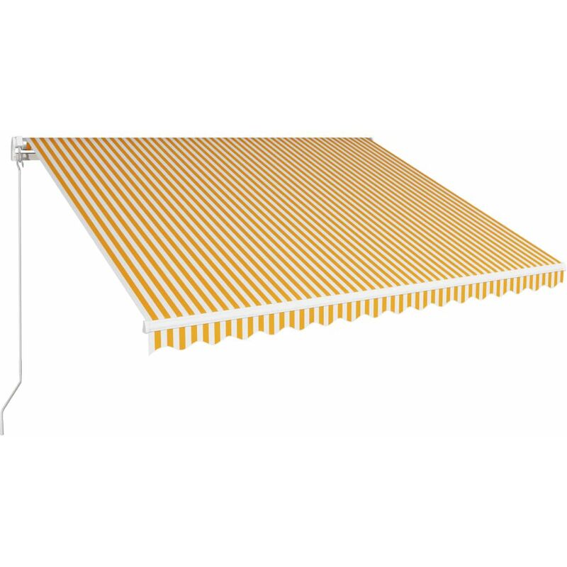 

Toldo manual retractil amarillo y blanco 400x300 cm