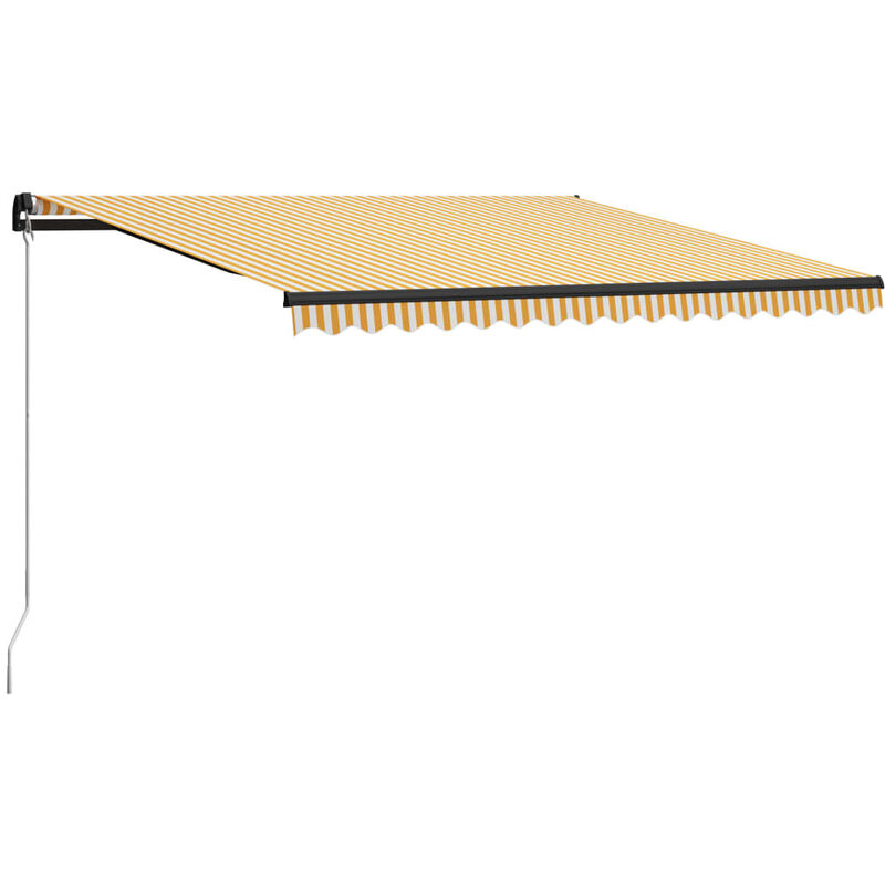 

Toldo manual retráctil amarillo y blanco 400x300 cm