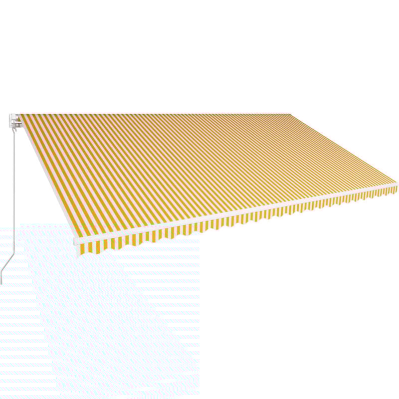 

Toldo manual retráctil amarillo y blanco 600x300 cm - Amarillo - Vidaxl